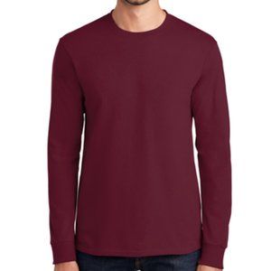 NWT Port and Company SOFT Women's Long Sleeve Night Shirt COVERS YOUR BUM WINE